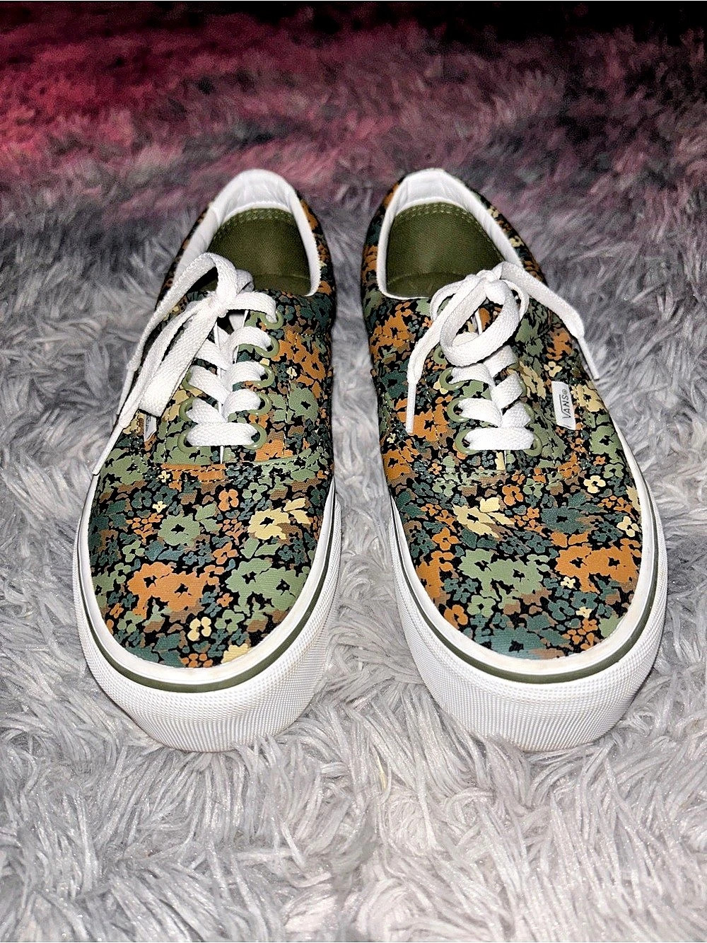 Vans Era Stackform Camo Floral Loden Green Sneakers Green & Orange US 7